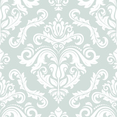 Seamless classic light blue and white pattern. Traditional orient ornament