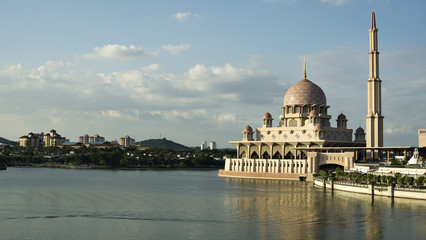 Putra Mosque located in Putrajaya city, Malaysia