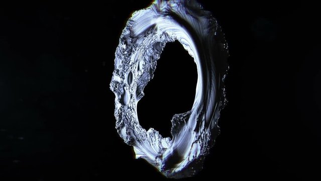 Abstract rocky alien ring spinning. Sci-fi seamless background 