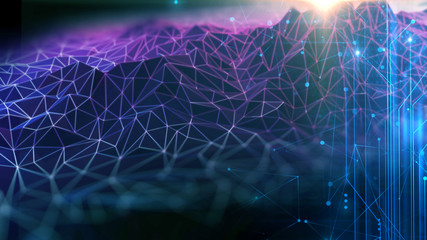 polygon landscape abstract background 3d illustration