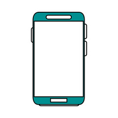 color silhouette image blue contour smartphone tech device