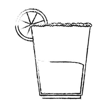 sketchy margarita cocktail with lime slice clip art preview