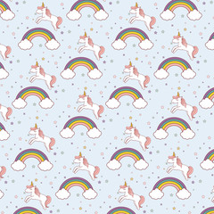 unicorns and rainbows background. colorful design. vector illustration