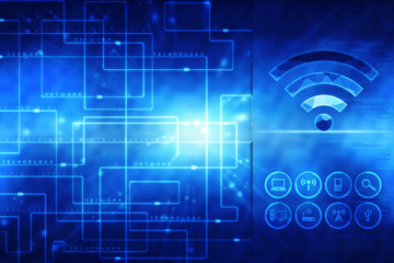 2d illustration technology background