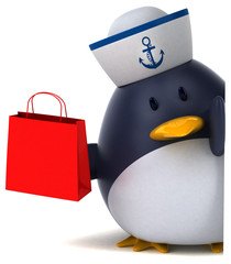 Fun penguin - 3D Illustration