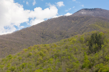 Fototapeta na wymiar Mountain ranges in Abkhazia