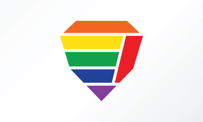 diamond colorful crystal logo template