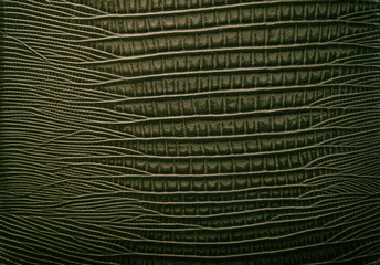 Obraz premium Green leather abstract background. Seamless dark leather texture.