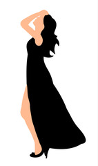 silhouette girl is upset, distressed