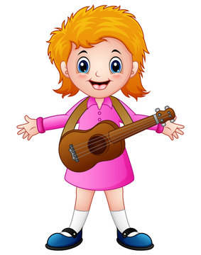 Cartoon girl with a guitar