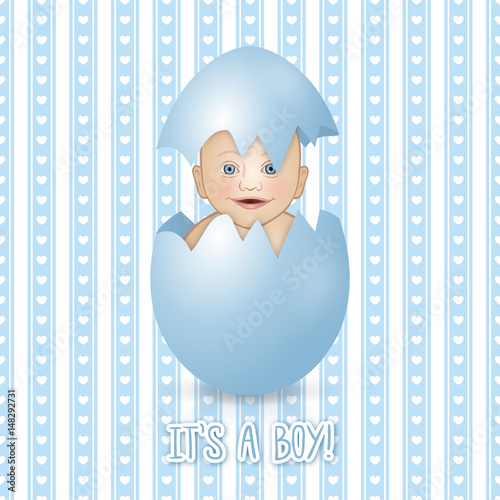"It's a boy! - Glückwunschkarte zur Geburt eines Jungen / Vektor" Stockfotos und lizenzfreie ...