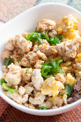 Japanese cuisine, homemade fried minced chicken breasts