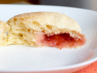 Japanese cuisine, homemade strawberry jam bun
