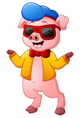 Cute pig cartoon 