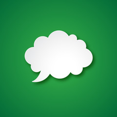 THOUGHT BUBBLE on green background