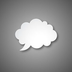 THOUGHT BUBBLE on grey background