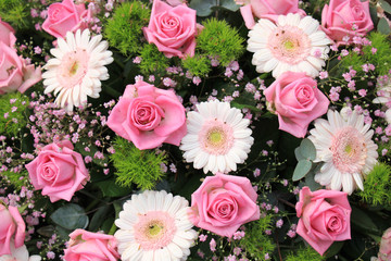 pink wedding arrangement