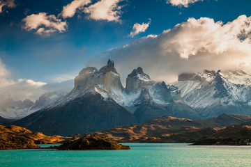 Dramatic dawn in Torres del Paine, Chile