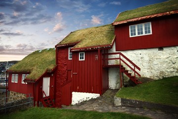 Fototapeta na wymiar The capital city of Torshavn in the Faroe Islands 