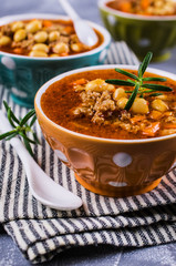 Meat soup with beans
