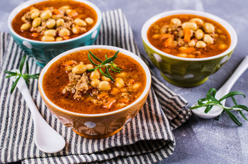 Meat soup with beans