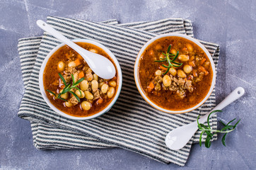 Meat soup with beans