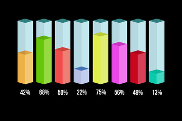 Colored statistic bar graph isolated on a background - Business concept