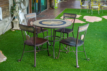 Table set in the garden