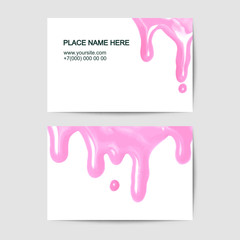 visit card template with Pink varnish
