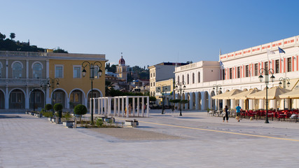 Fototapeta na wymiar Town square of Zakynthos, Greece