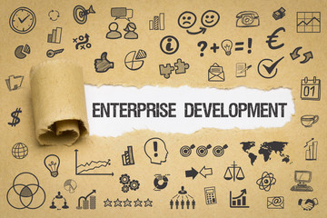 Enterprise Development / Papier mit Symbole
