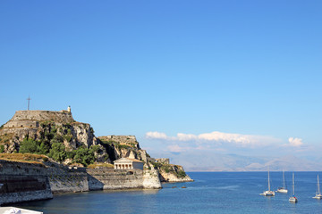 Fototapeta na wymiar Old fortress Corfu Greece summer season