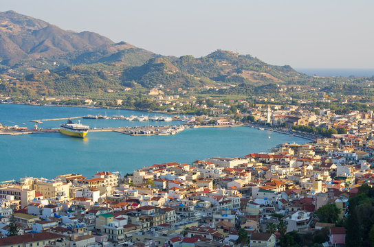 Zakynthos town from above, Greece