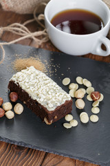 cake on old wooden background