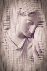 Woman Statue Fine Art Double Exposure Black and White Split Toning Photography