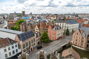 Fototapeta na wymiar Panoramic View of Gent