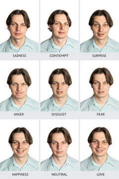 Full chart of universal human microexpressions with names