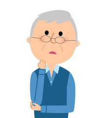 シニア男性　考える