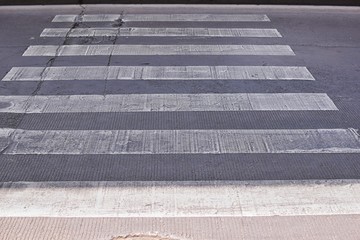 The zebra crossing in sunny day in Thailand