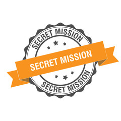 Secret mission stamp illustration