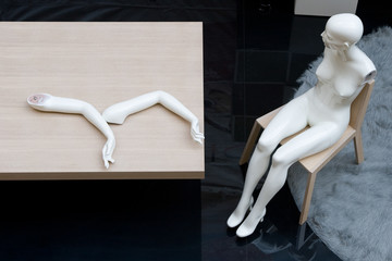 Female mannequin waiting for Assembly