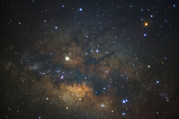 The center of the milky way galaxy,Long exposure photograph, with grain