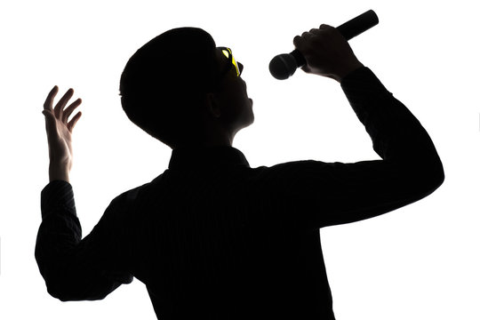 recommend clip art: Concert of a artist singing into the microphone