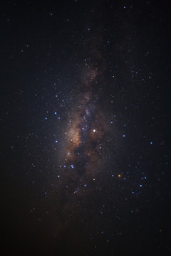 Fototapeta Milky way galaxy with stars and space dust in the universe, Long exposure photograph, with grain.