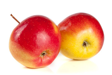 Fresh red apples isolated on white background