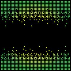 Pixel background texture in green with copy space. Vector light bitmap pattern backdrop and message space.  - 148336569