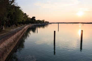 laguna di Bibione al tramonto