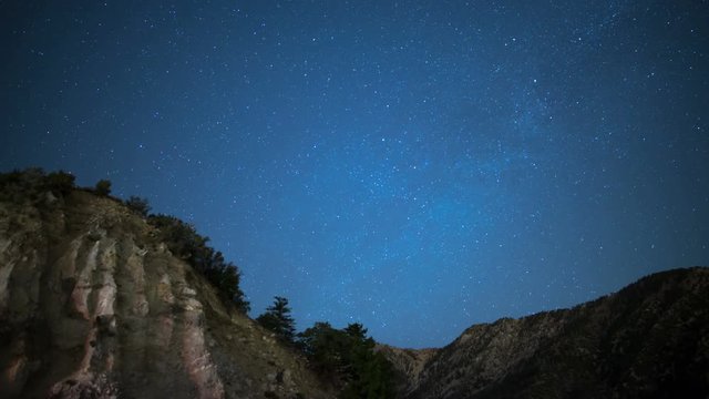 Milky Way Above Alpine Mountain Peaks 04 Time Lapse Stars