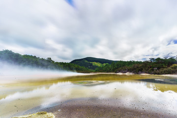 Artist's Palette Pool at Wai-O-Tapu geothermal area , Rotorua, North Island of New Zealand