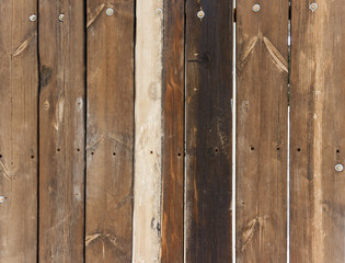 Natural brown wooden background from several rough boards
